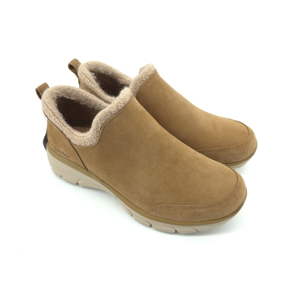 Skechers Women Easy Going Sweet Behavior Bootie Fabric Chestnut 9.5 Memory Foam